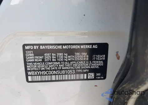 2022 BMW X2 Sdrive28I z USA, uszkodzony, nr VIN WBXYH9C00N5U81053